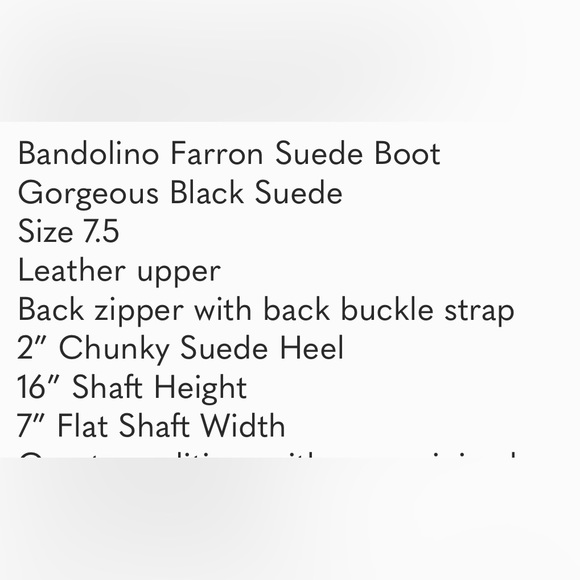 NWOT Bandolino Farron Suede Black Boot‎ Size 7M - Picture 7 of 7